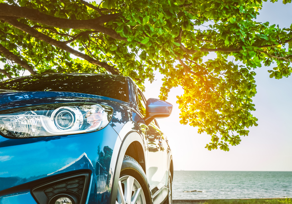 Costa Rica Rental SUV on beach